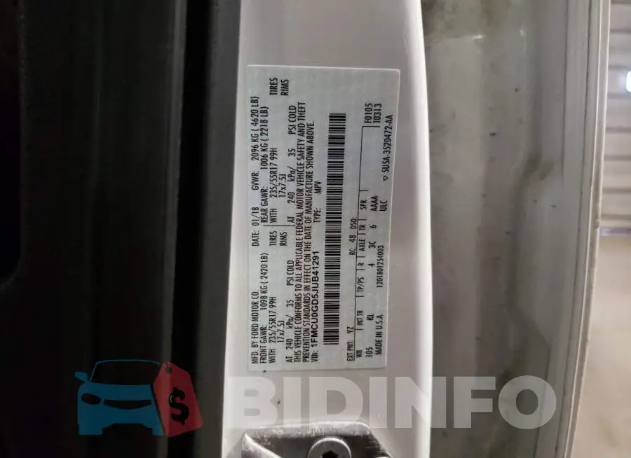 1FMCU0GD5JUB41291 Photo# 13
