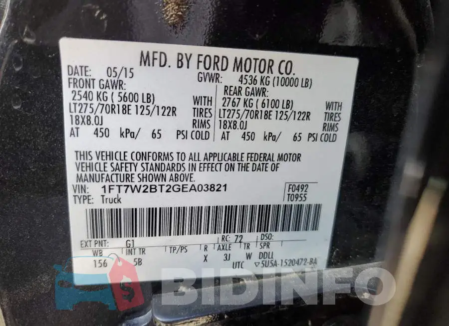 1FT7W2BT2GEA03821 Photo# 12
