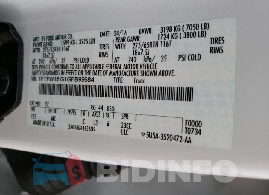 1FTFW1EG1GFB99684 Photo# 12