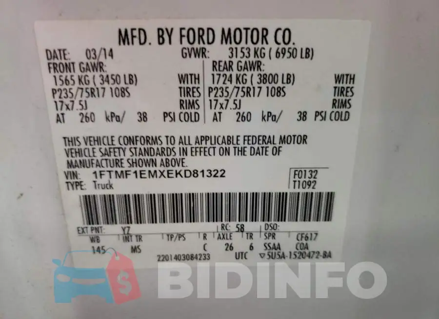 1FTMF1EMXEKD81322 Photo# 12