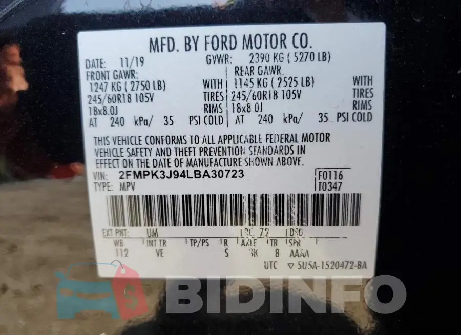 2FMPK3J94LBA30723 Photo# 13