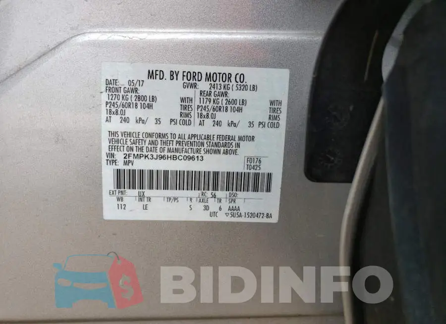 2FMPK3J96HBC09613 Photo# 12