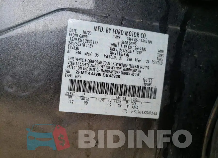 2FMPK4J99LBB42939 Photo# 13