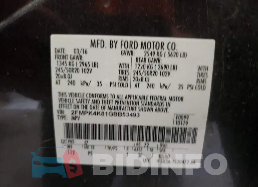 2FMPK4K81GBB53493 Photo# 13