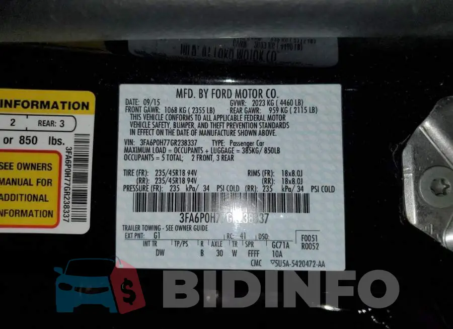 3FA6P0H77GR238337 Photo# 12