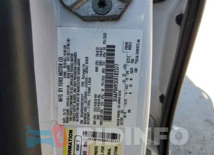 3FA6P0H93ER182377 Photo# 13