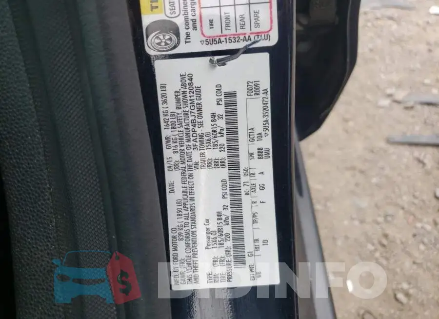 3FADP4BJ7GM120840 Photo# 12