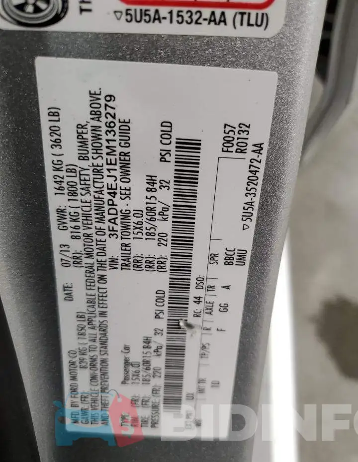 3FADP4EJ1EM136279 Photo# 12