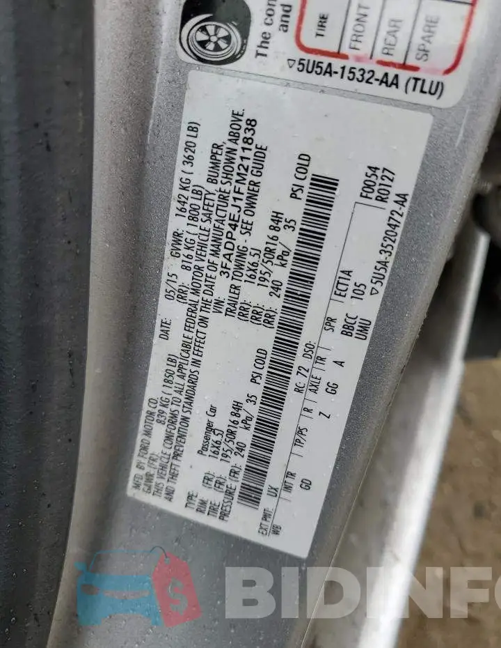 3FADP4EJ1FM211838 Photo# 13