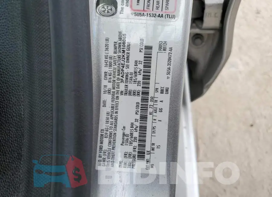 3FADP4EJ2KM108065 Photo# 10