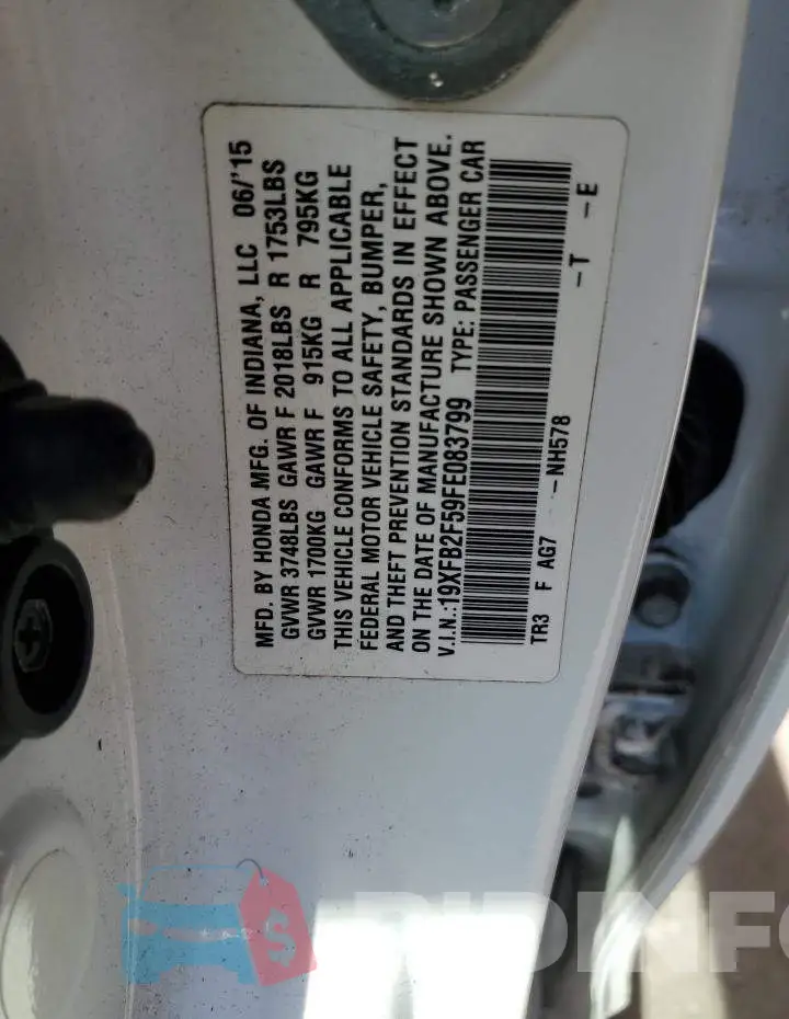 19XFB2F59FE083799 Photo# 12