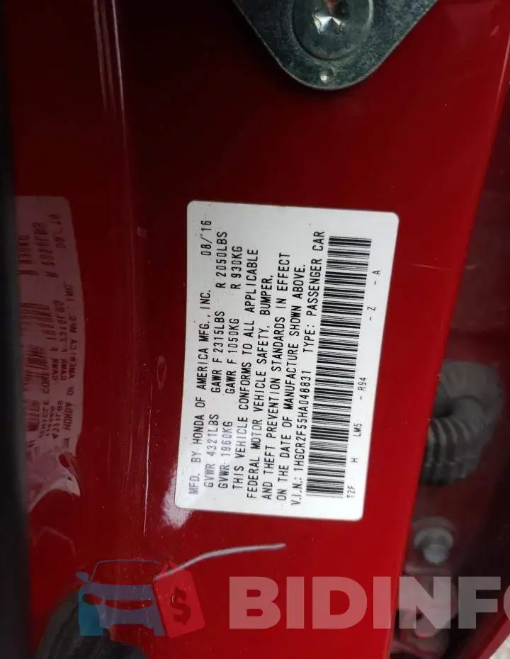 1HGCR2F55HA048831 Photo# 12