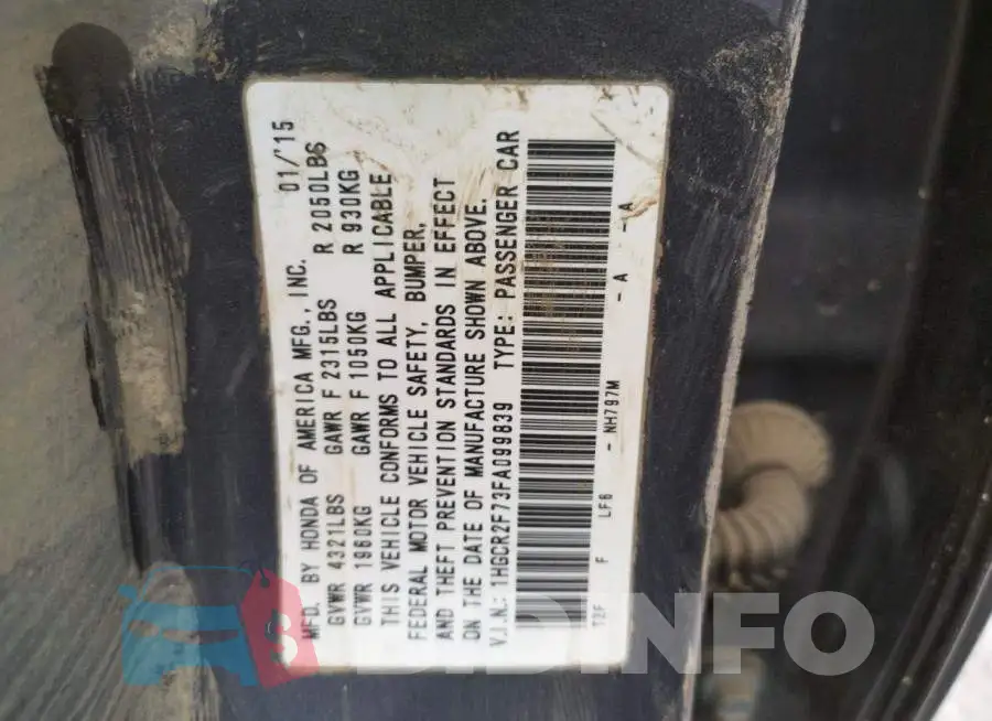 1HGCR2F73FA099839 Photo# 12