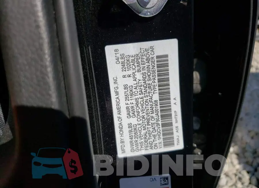 1HGCV3F50JA001908 Photo# 12