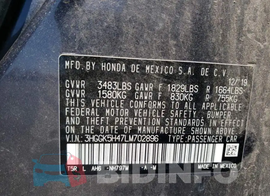 3HGGK5H47LM702896 Photo# 13