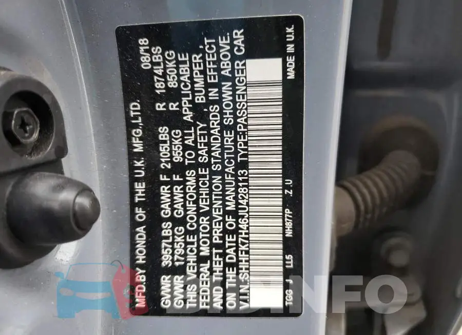 SHHFK7H46JU428113 Photo# 13