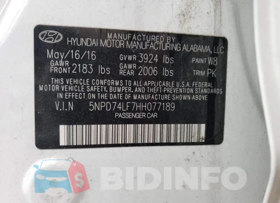 5NPD74LF7HH077189 Photo# 13