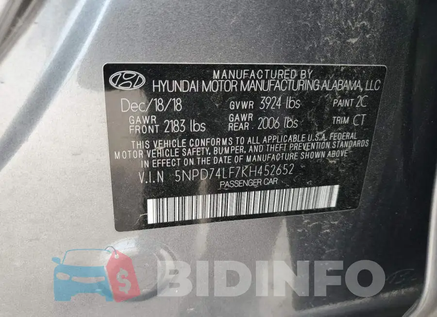 5NPD74LF7KH452652 Photo# 12