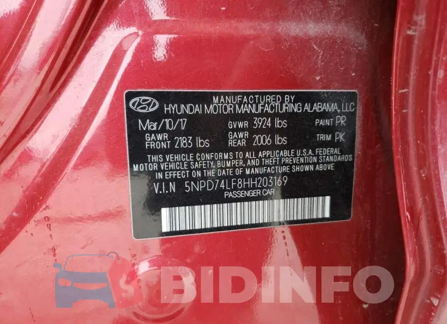 5NPD74LF8HH203169 Photo# 12