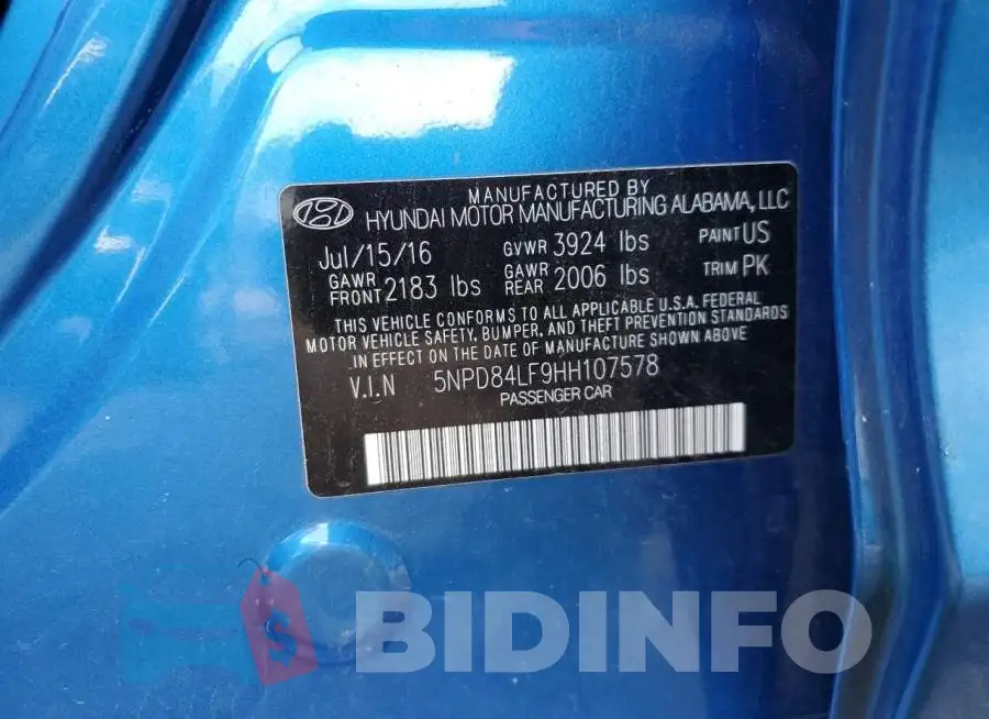 5NPD84LF9HH107578 Photo# 12