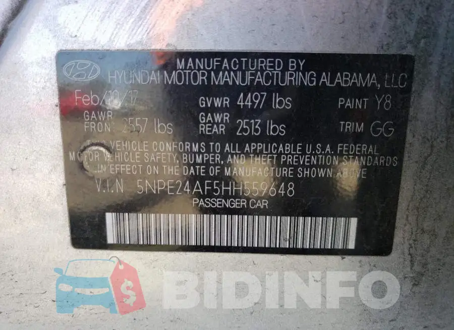 5NPE24AF5HH559648 Photo# 13