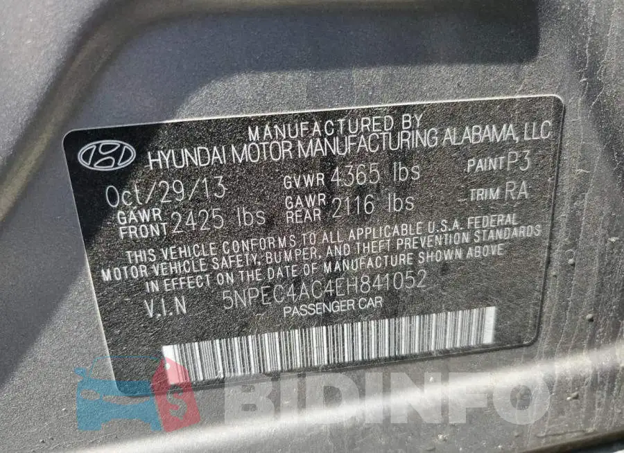 5NPEC4AC4EH841052 Photo# 12