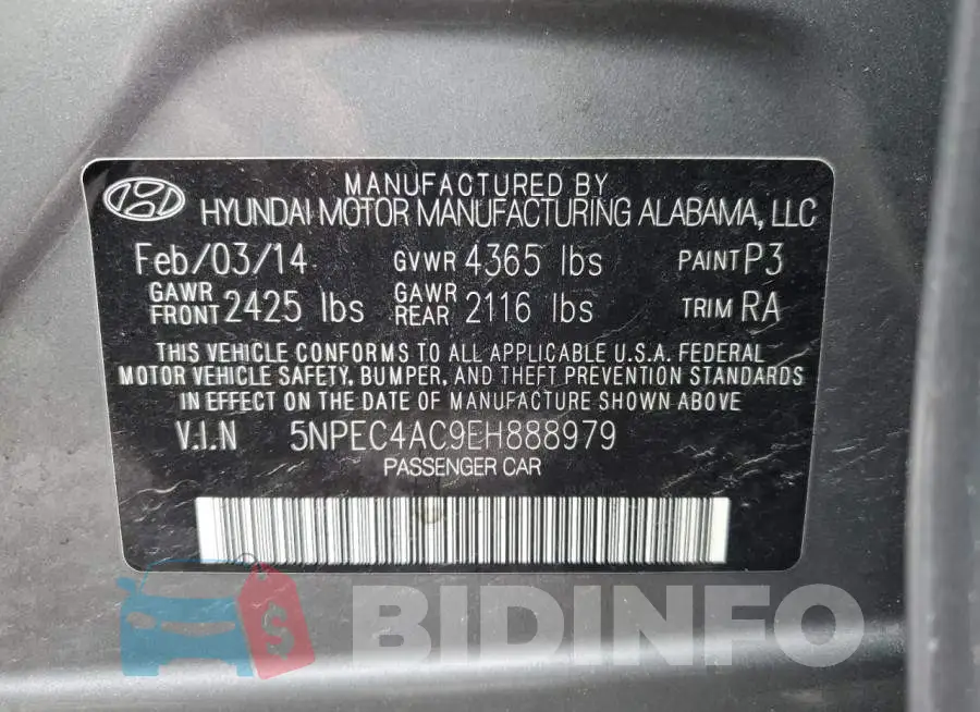 5NPEC4AC9EH888979 Photo# 12