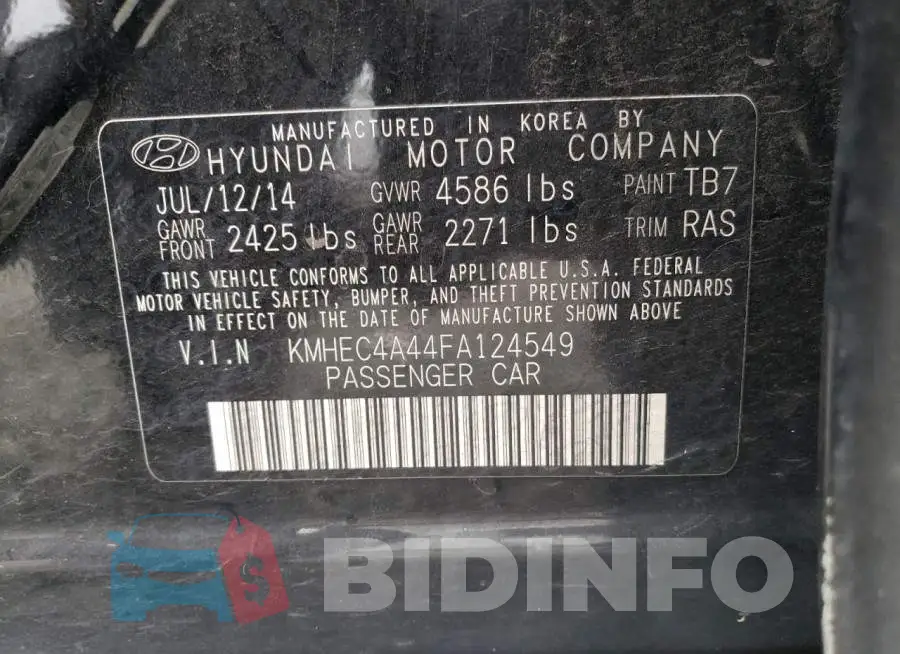 KMHEC4A44FA124549 Photo# 12