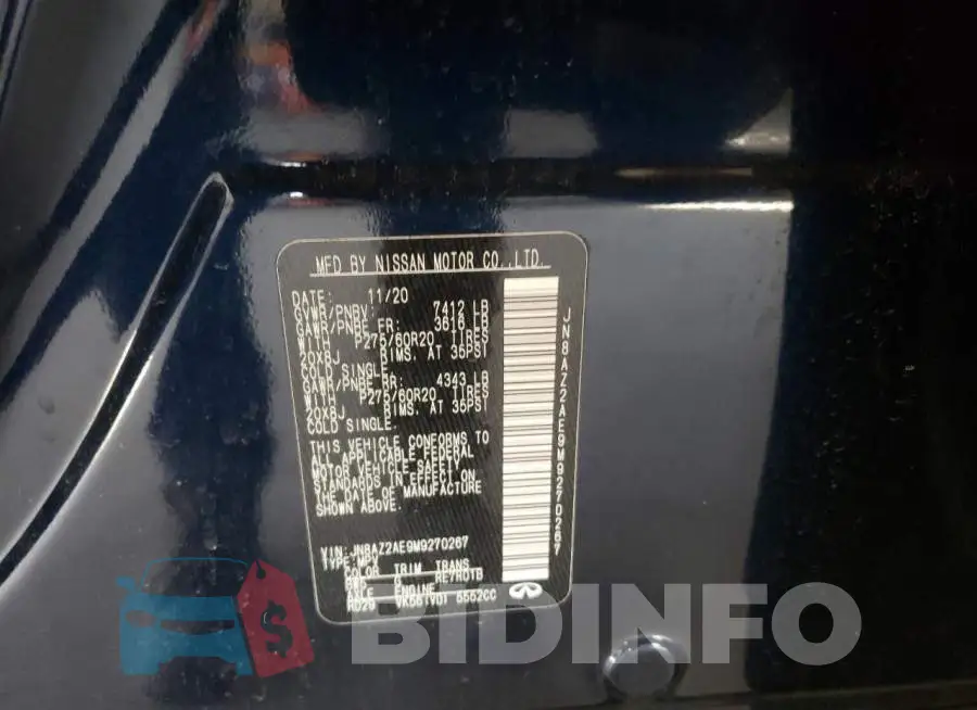 JN8AZ2AE9M9270267 Photo# 13