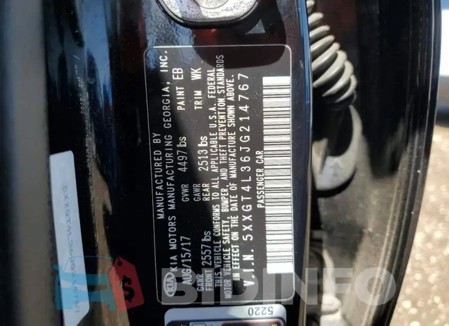 5XXGT4L36JG214767 Photo# 12