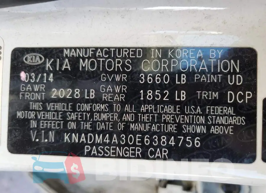 KNADM4A30E6384756 Photo# 13