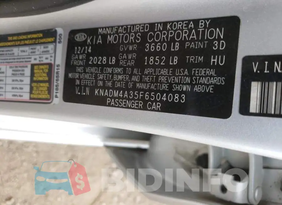 KNADM4A35F6504083 Photo# 13