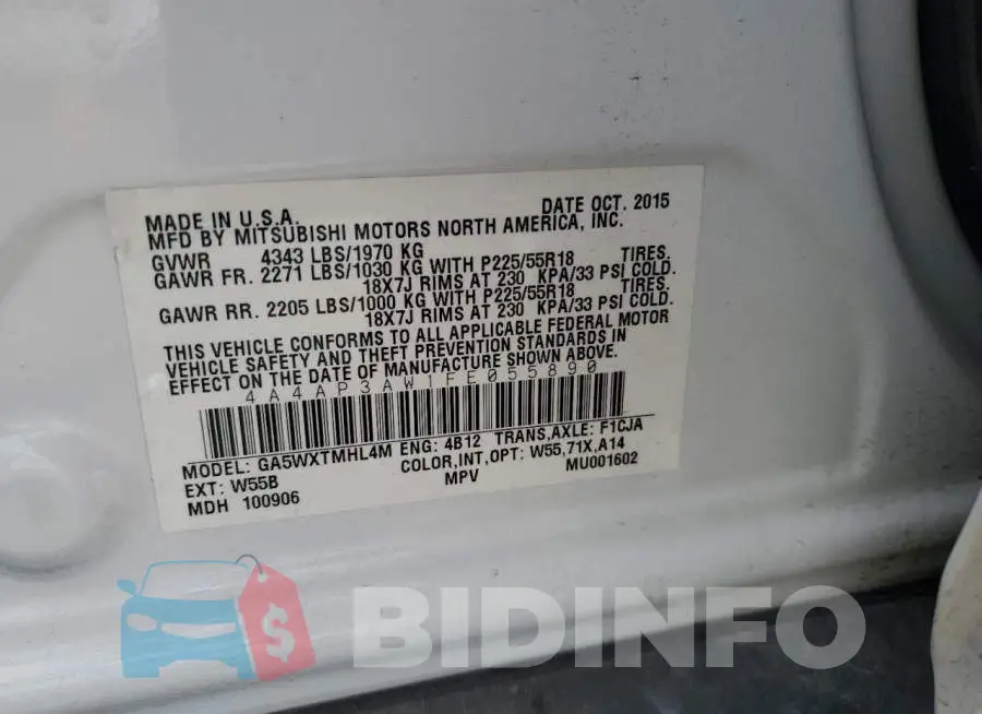 4A4AP3AW1FE055890 Photo# 12