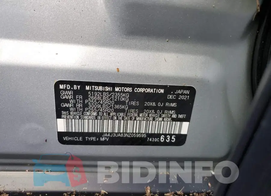 JA4J3UA83NZ059595 Photo# 14