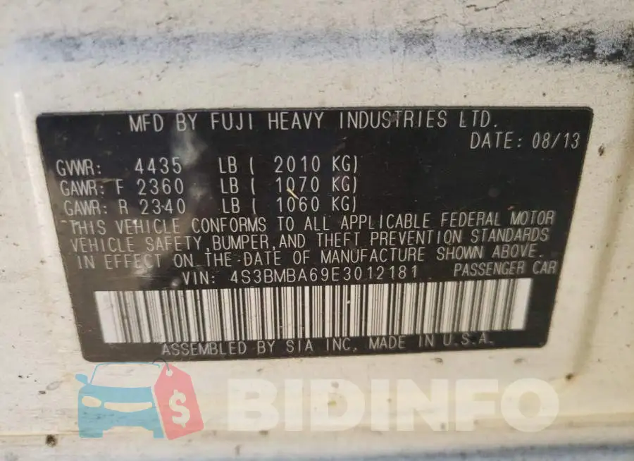 4S3BMBA69E3012181 Photo# 12