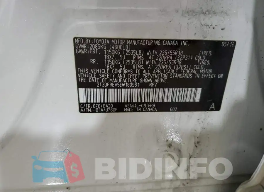 2T3DFREV5EW180961 Photo# 13