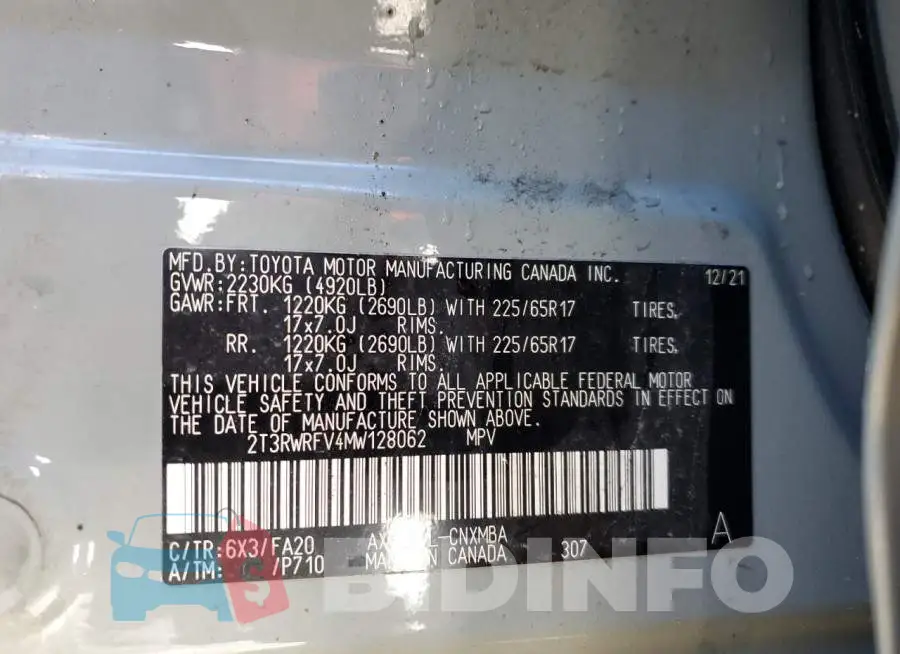 2T3RWRFV4MW128062 Photo# 13