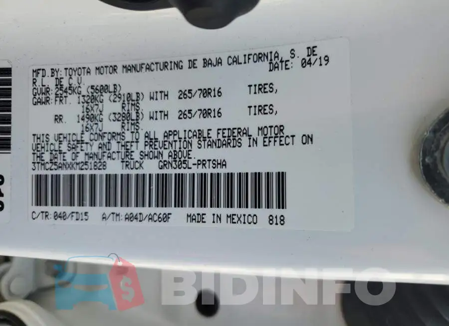 3TMCZ5ANXKM251828 Photo# 12