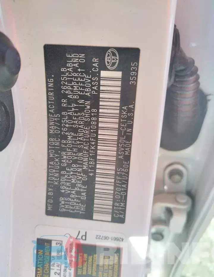 4T1BF1FK4FU108818 Photo# 12