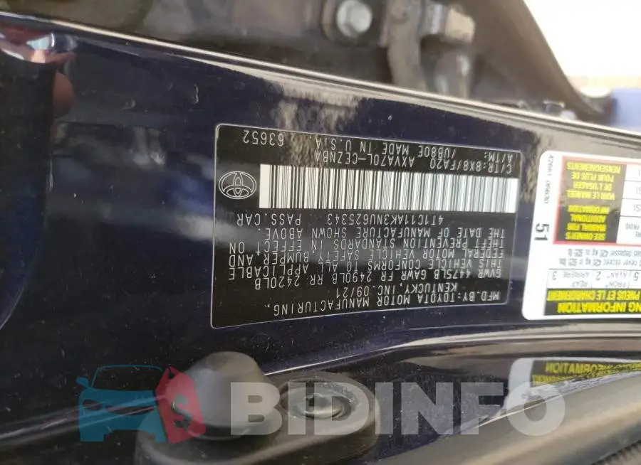 4T1C11AK3NU625343 Photo# 13
