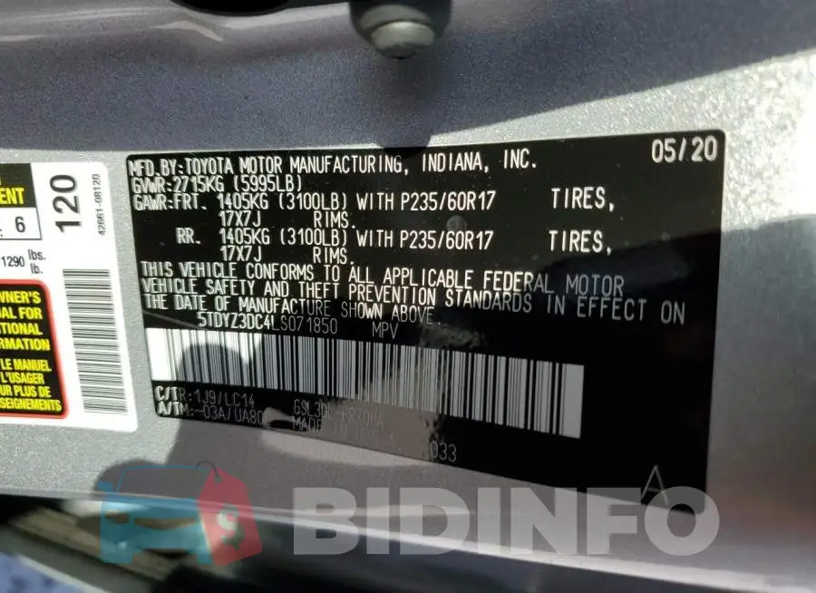5TDYZ3DC4LS071850 Photo# 14