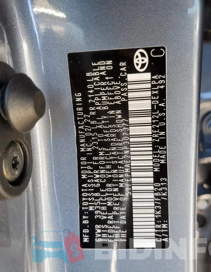 5YFEPMAE2NP307377 Photo# 13