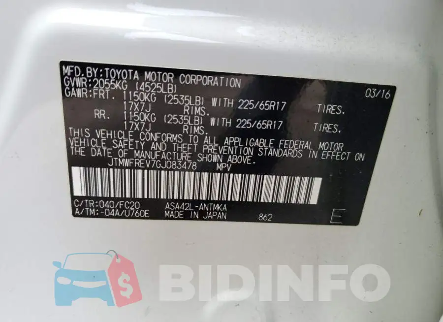 JTMWFREV7GJ083478 Photo# 13
