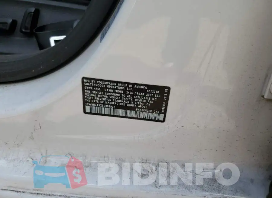 1VWBN7A3XEC059927 Photo# 12