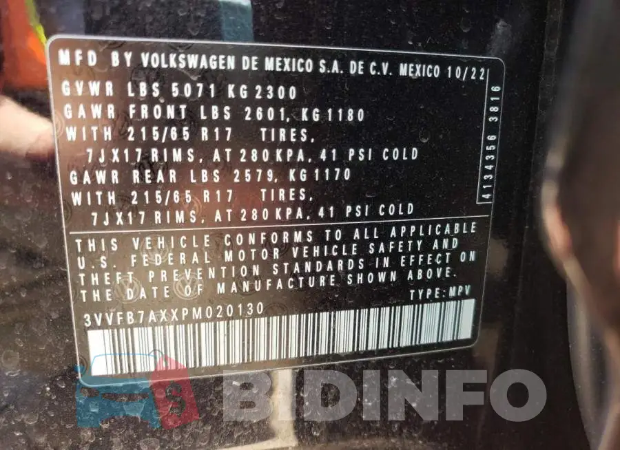 3VVFB7AXXPM020130 Photo# 13