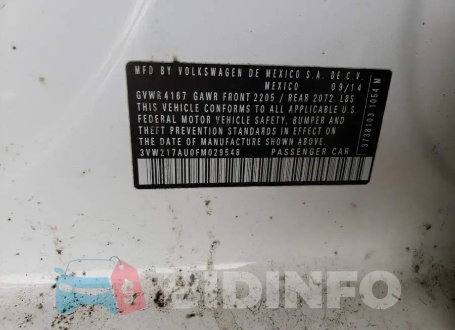 3VW217AU0FM029548 Photo# 12