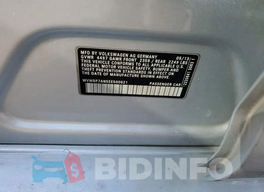 WVWBP7AN5EE500821 Photo# 12