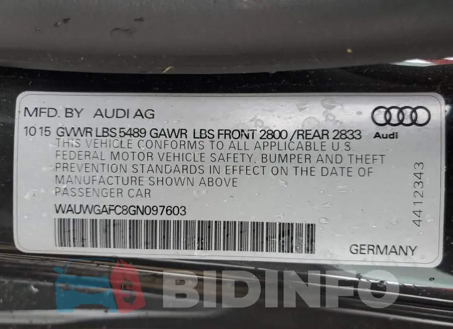 WAUWGAFC8GN097603 Photo# 13