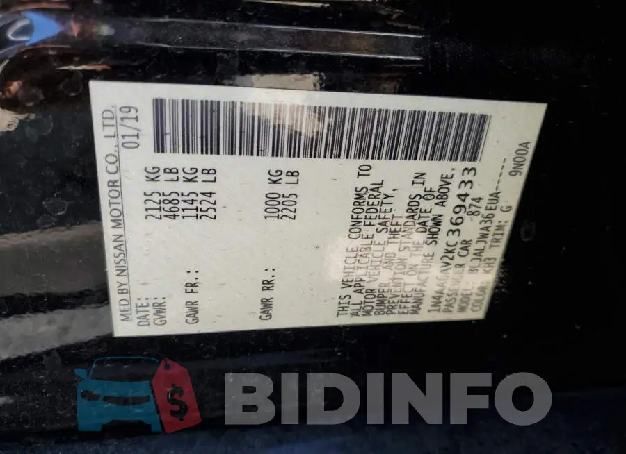 1N4AA6AV2KC369433 Photo# 12
