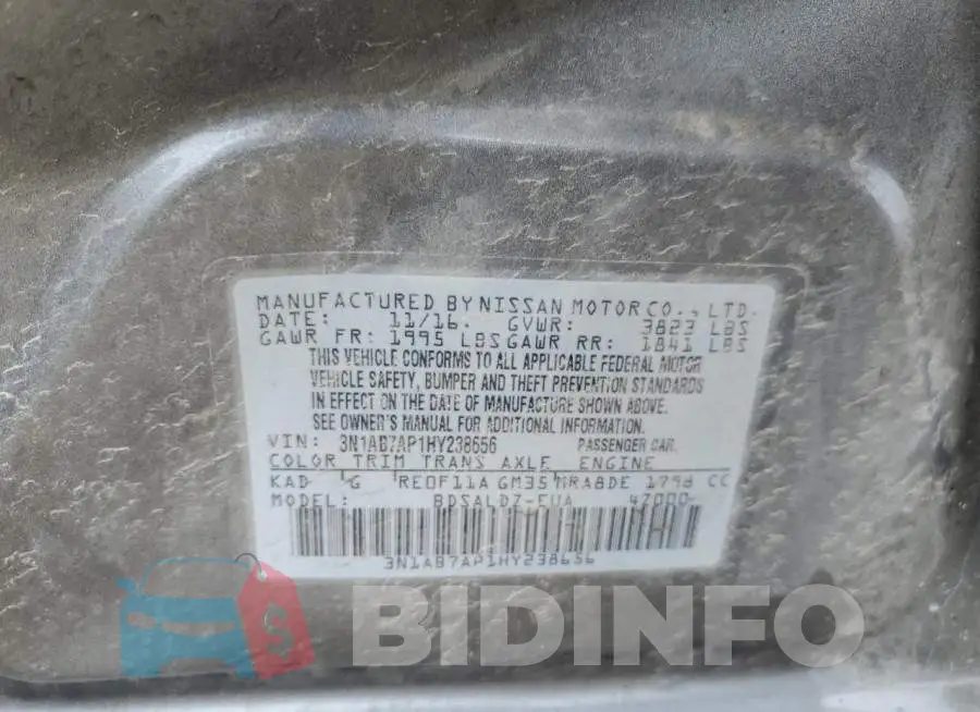 3N1AB7AP1HY238656 Photo# 12